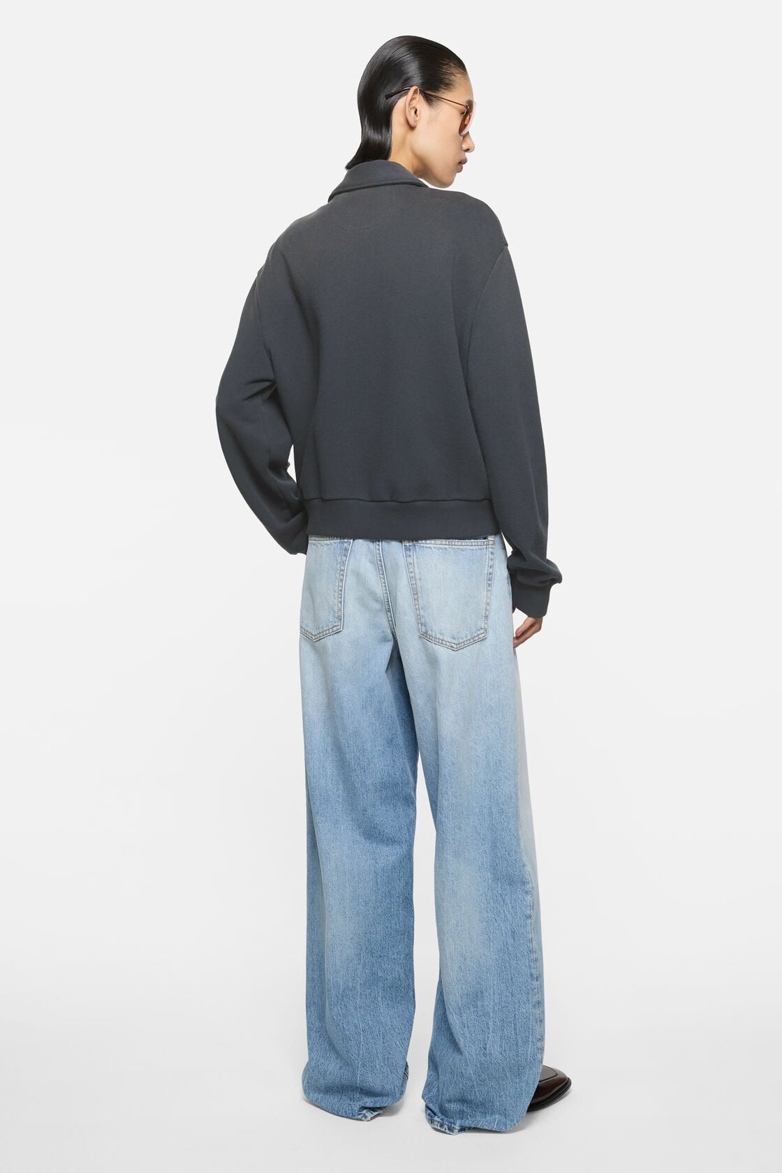 Cardigan with collar, Faded black, 2000x