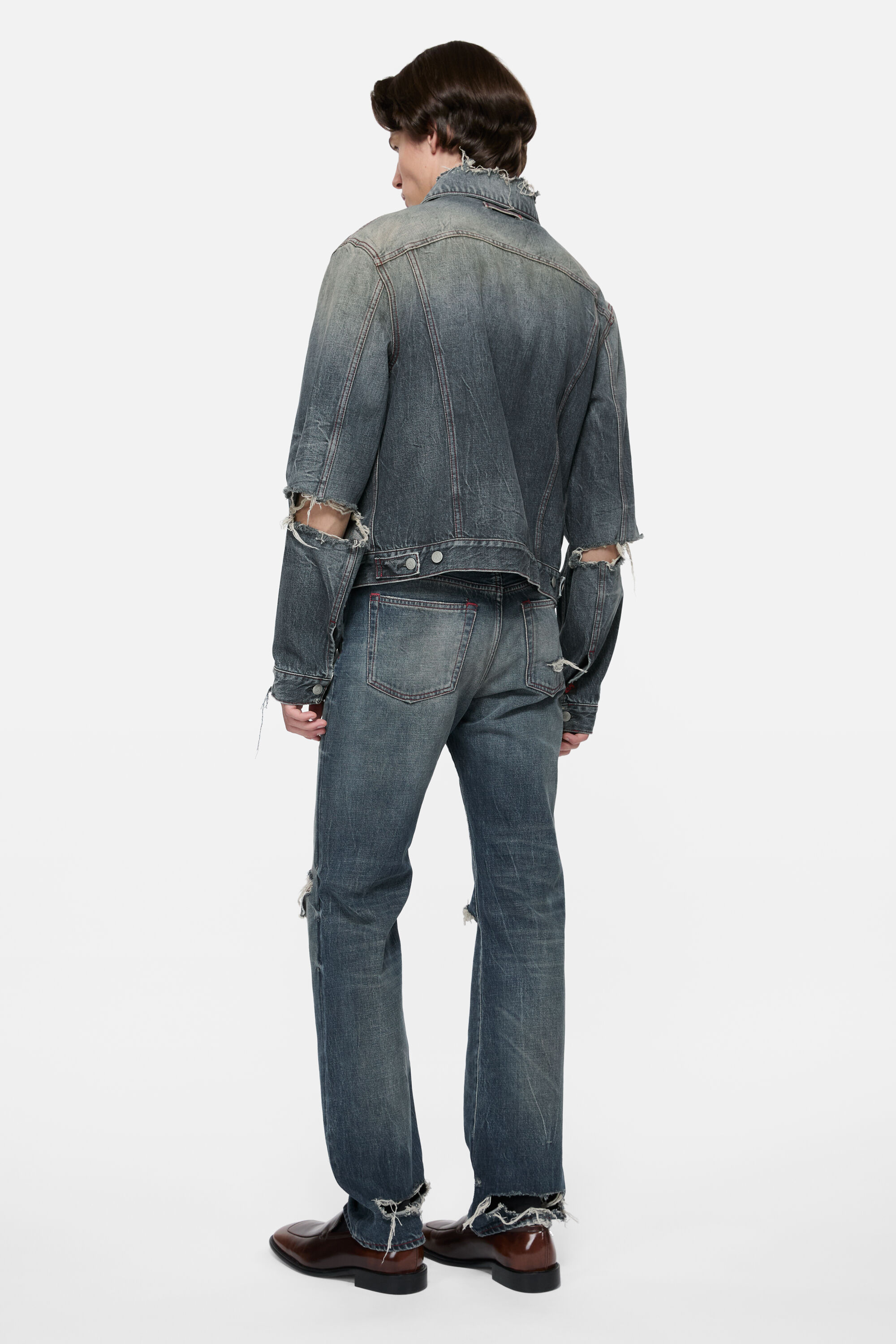Acne Studios - Re-editionダメージデニムジャケット - ミッドブルー