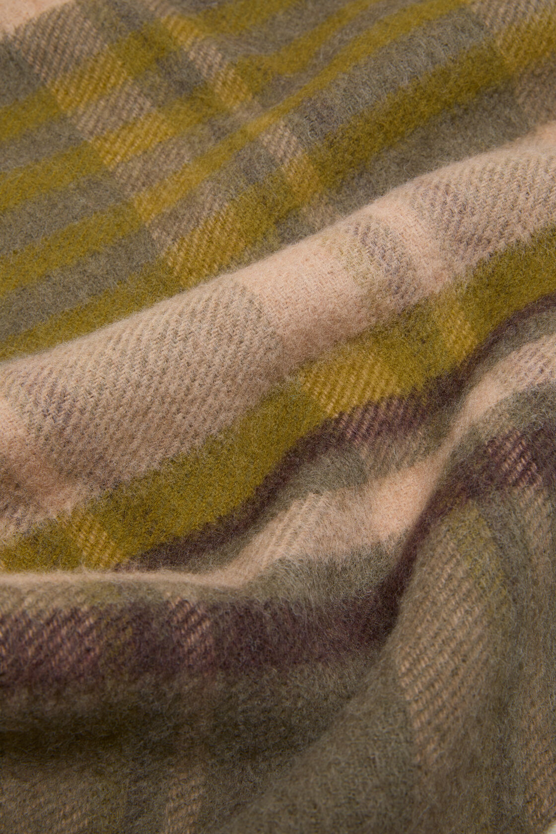 チェックロゴスカーフ - ワイド, オリーブグリーン/グレー, 2000x