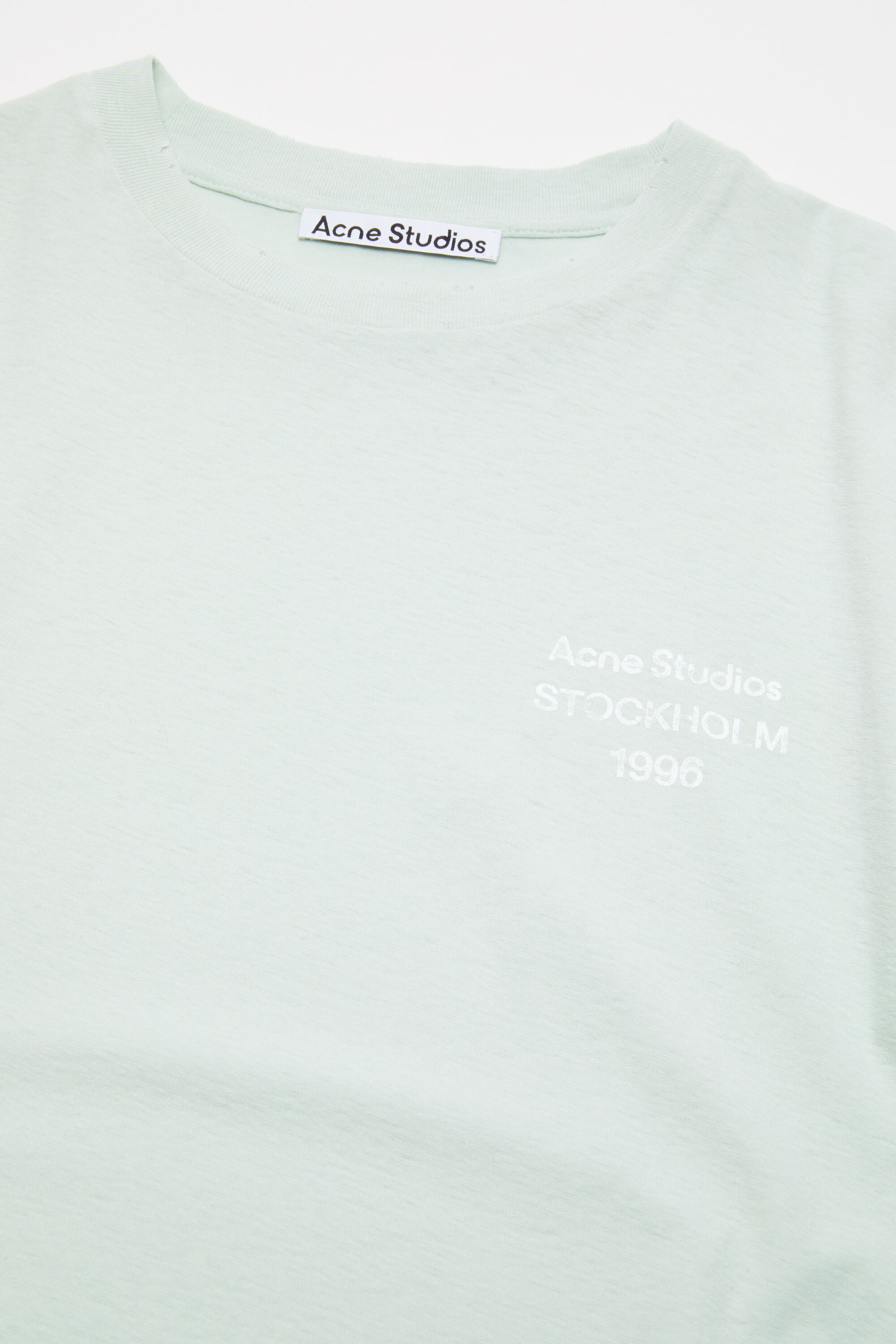 Acne Studios - Distressed logo t-shirt - Pale mint