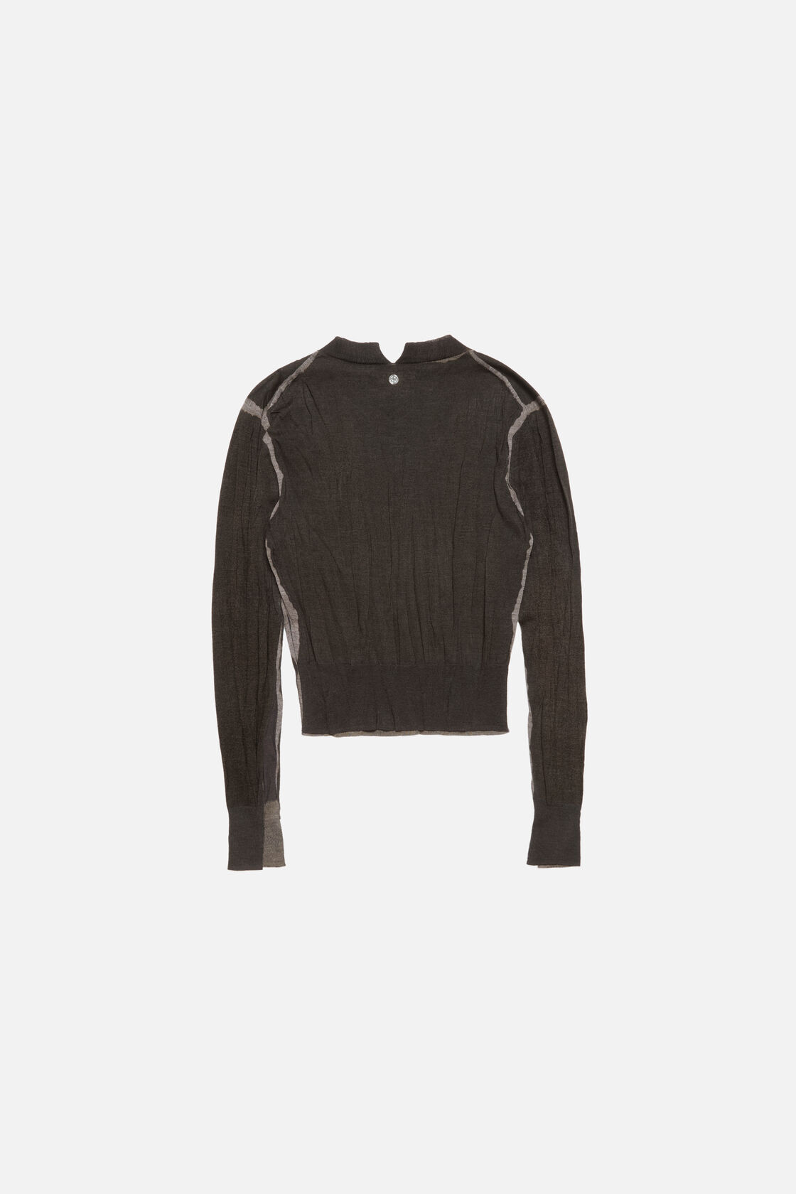 Wrinkled v-neck sweater, Brown/grey, 2000x