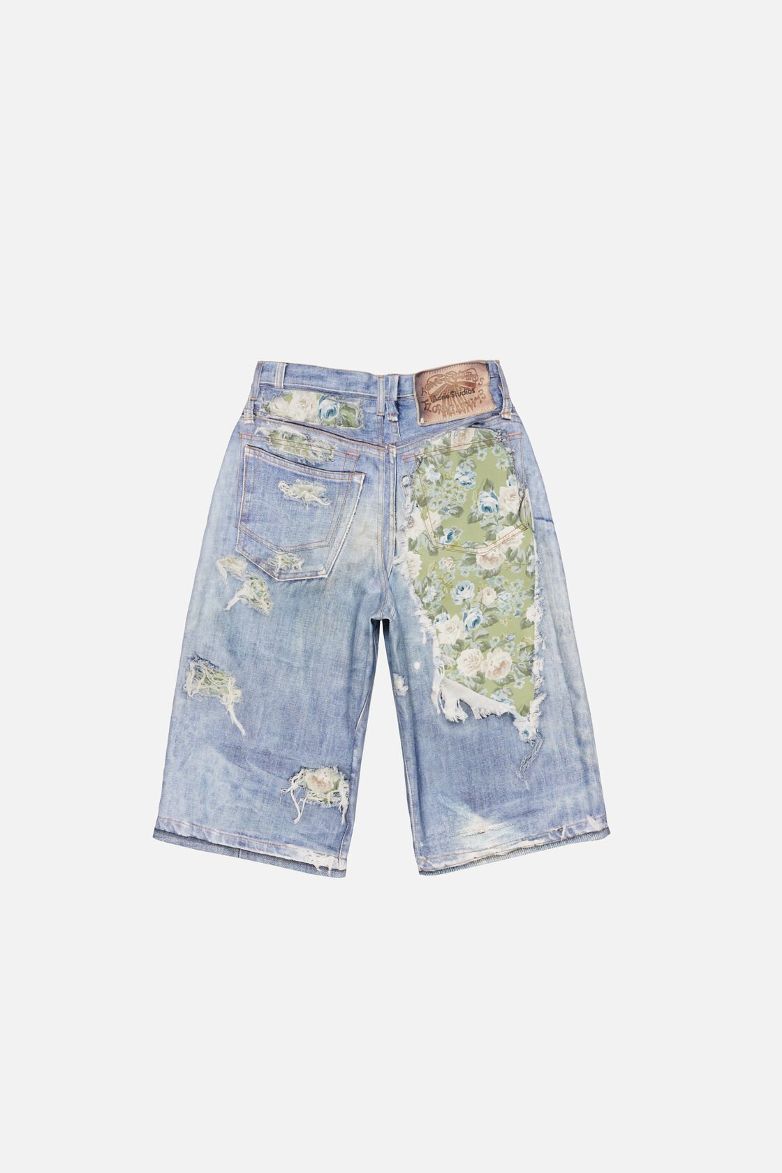 Trompe-l&rsquo;&oelig;il denim shorts, Blue/green, 2000x