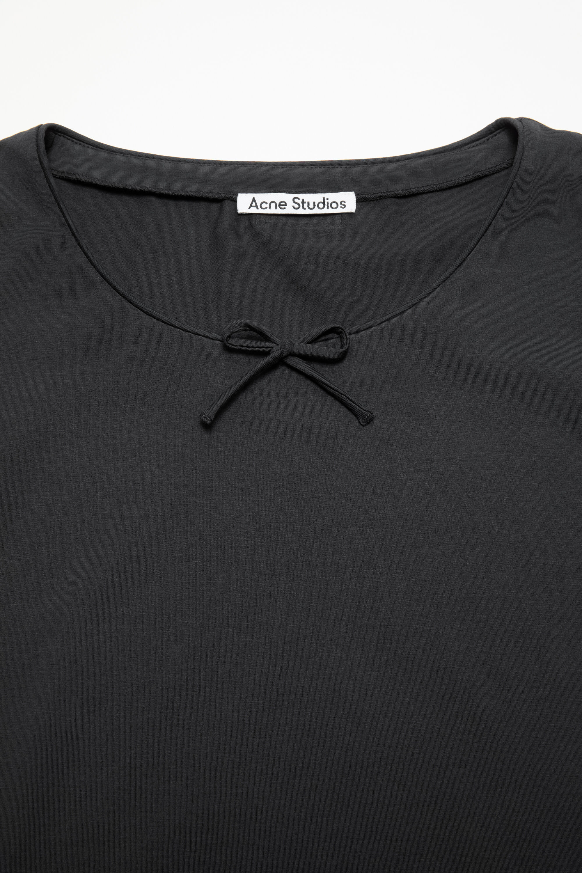 Acne Studios - Jersey t-shirt with bow - Black