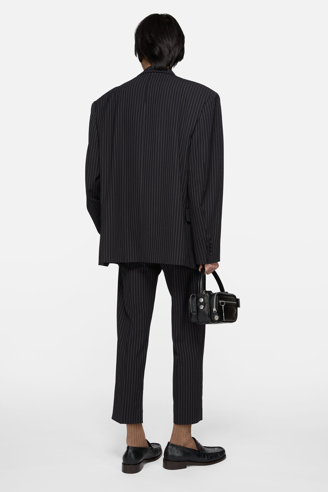 Pinstripe suit trousers, Navy/white, 2000x