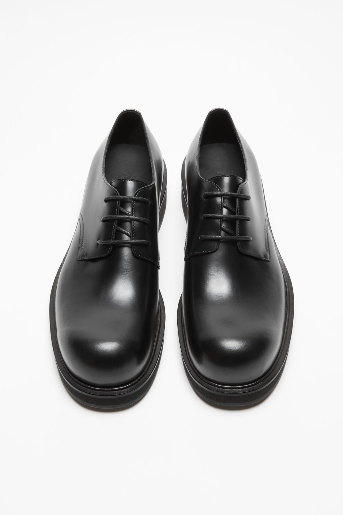 Leather lace-up shoes, Black, 2000x