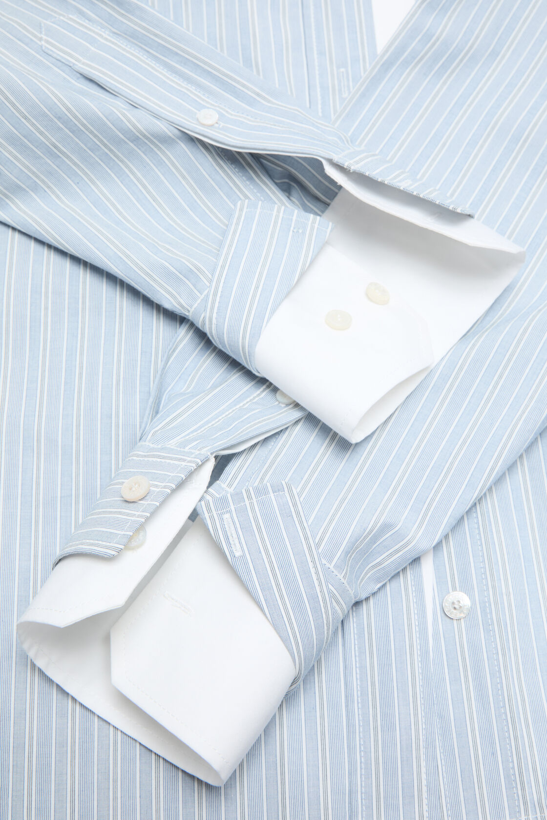 Layered button-up shirt, Blue/white, 2000x