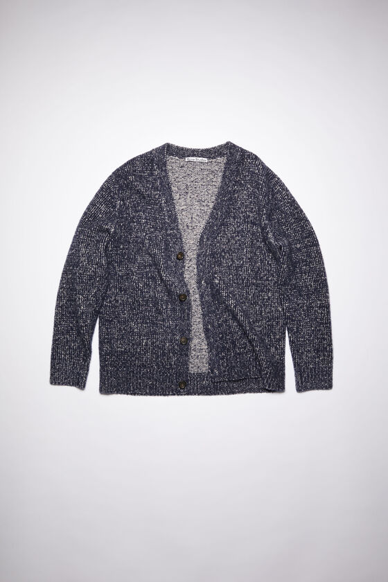 Acne Studios - Vネックカーディガン - ネイビー/グレー