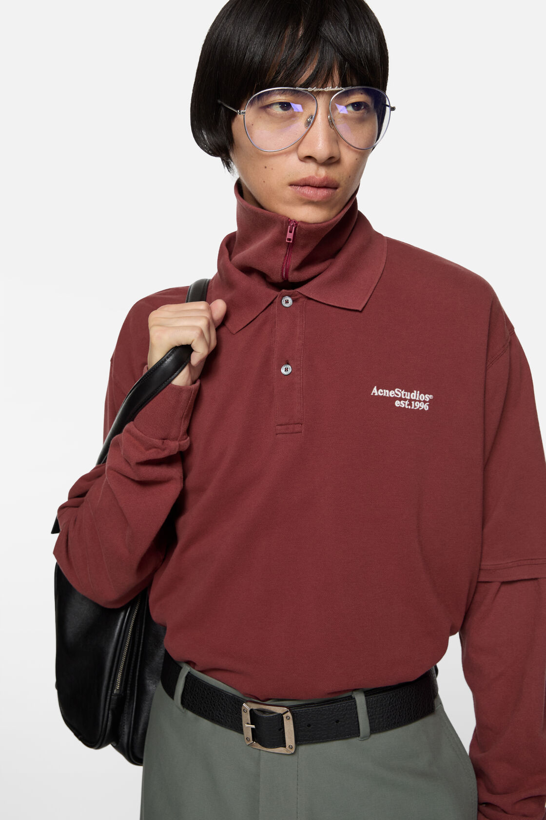 Washed logo polo, Maroon red, 2000x