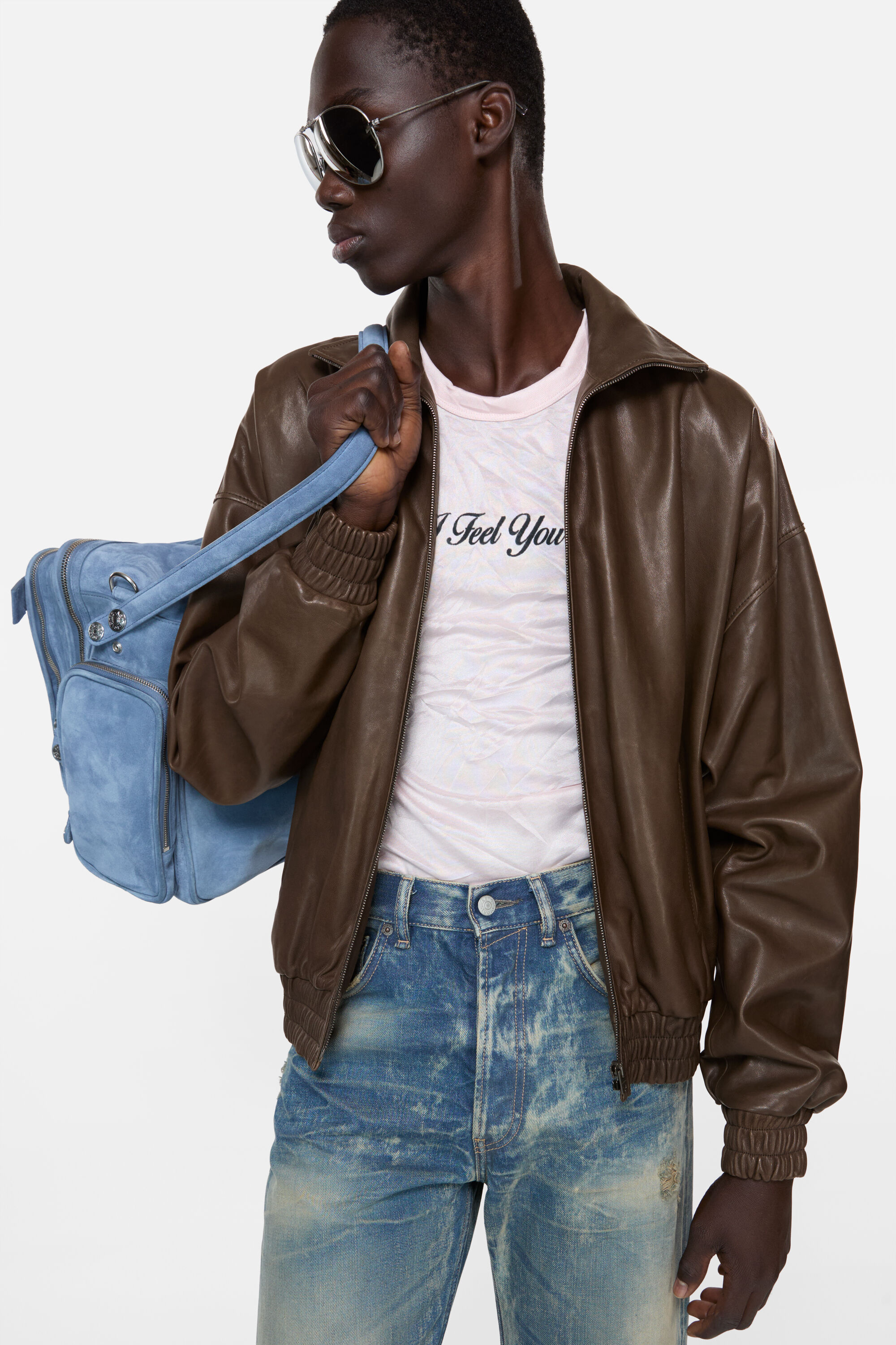 Acne Studios - Leather blouson jacket - Dark brown