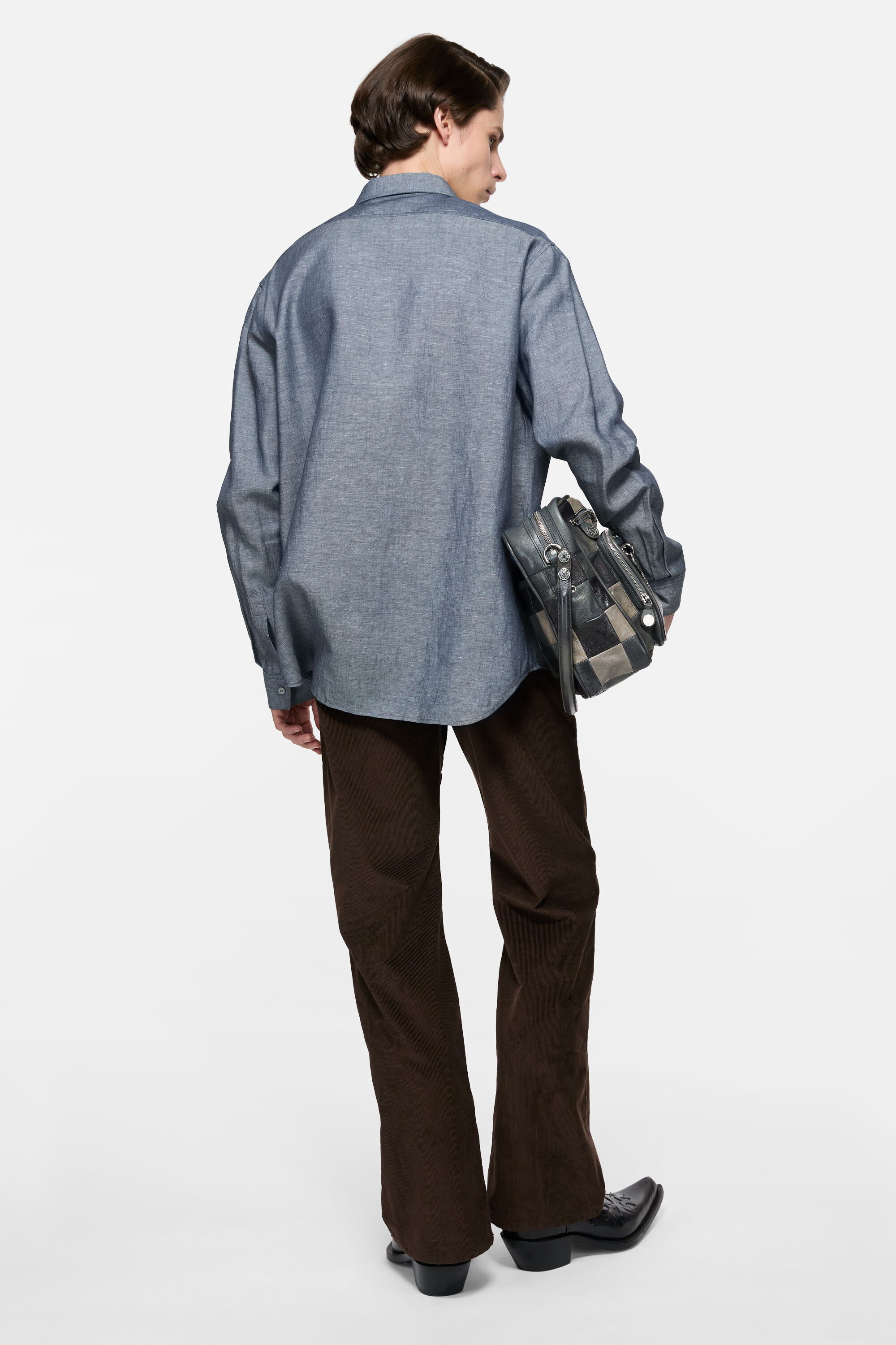 Acne Studios - Chambray button-up shirt - Mid blue