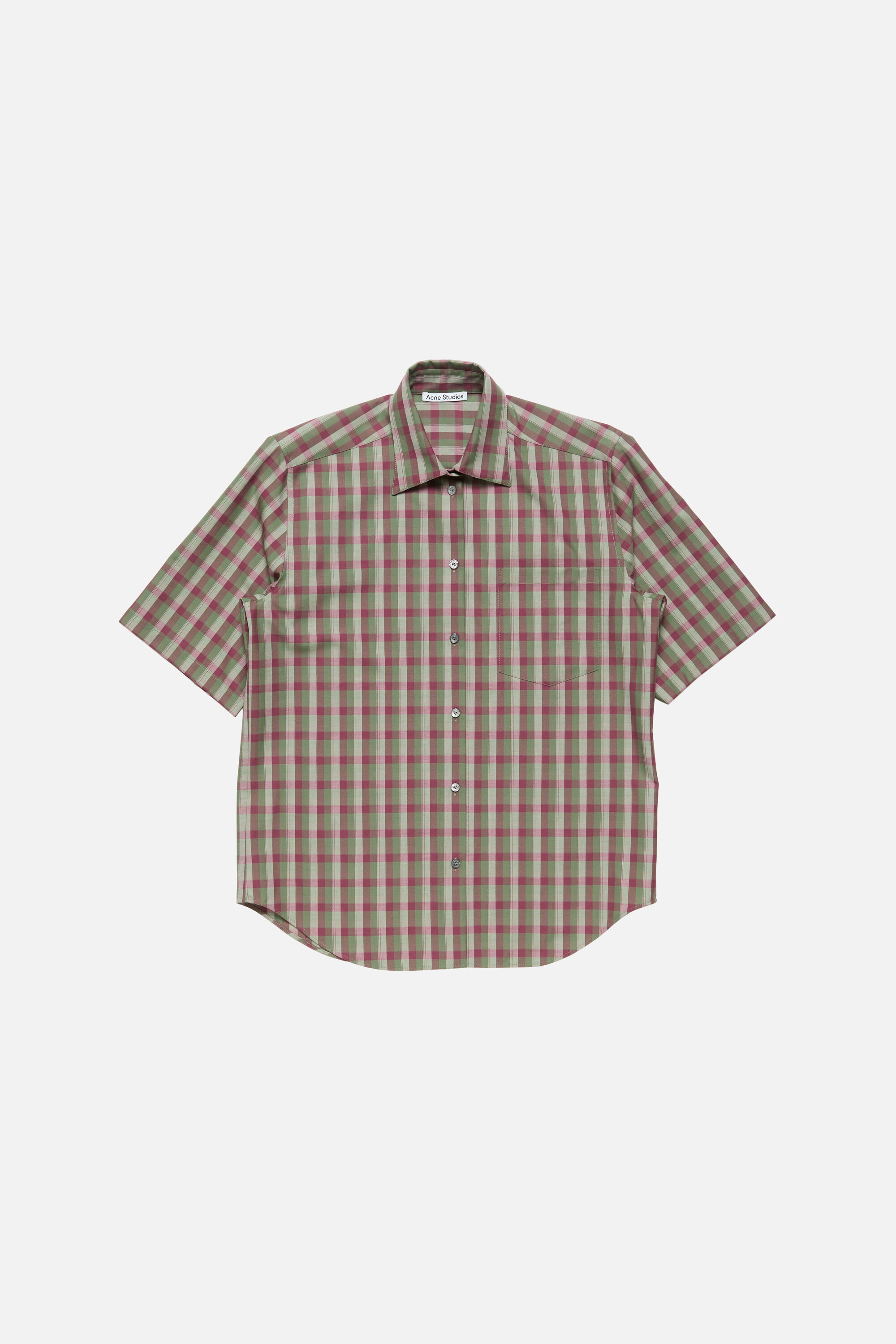 Acne Studios - Check button-up shirt - Green/purple