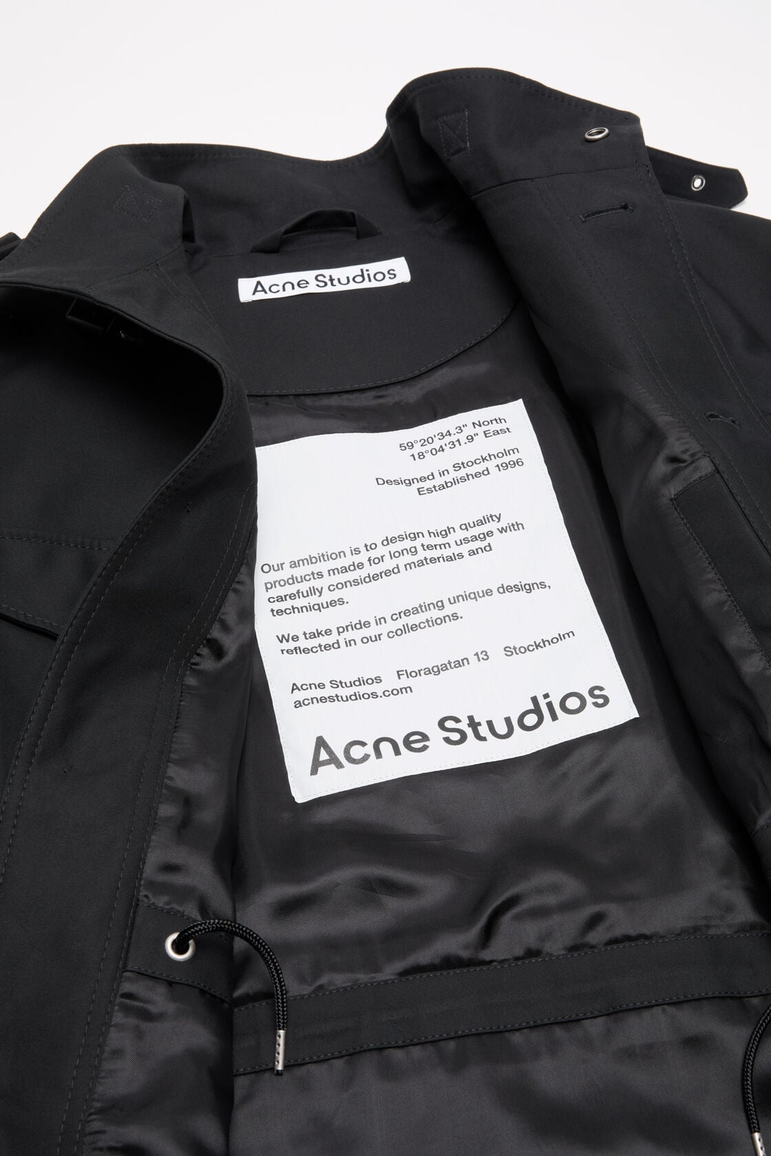Cotton satin blouson jacket, Black, 2000x