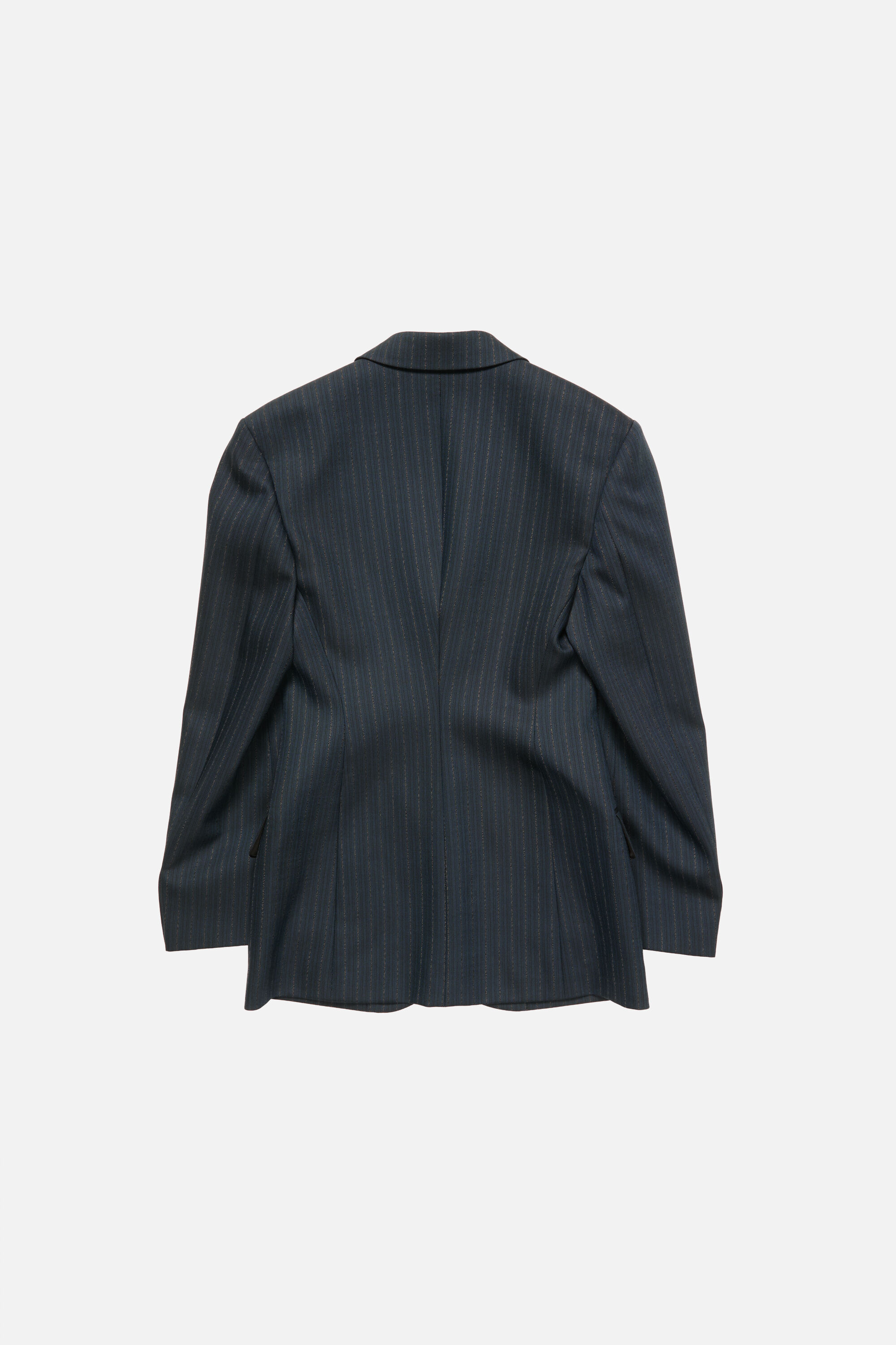 Acne Studios - Pinstripe wool suit jacket - Black/Teal blue