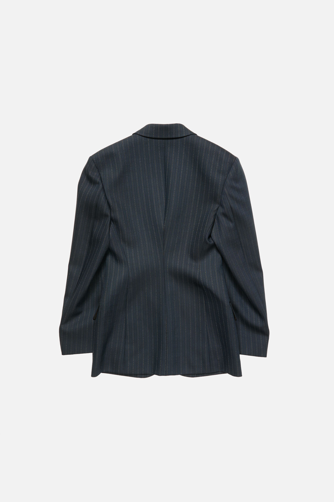 Pinstripe wool suit jacket, Black/Teal blue, 2000x
