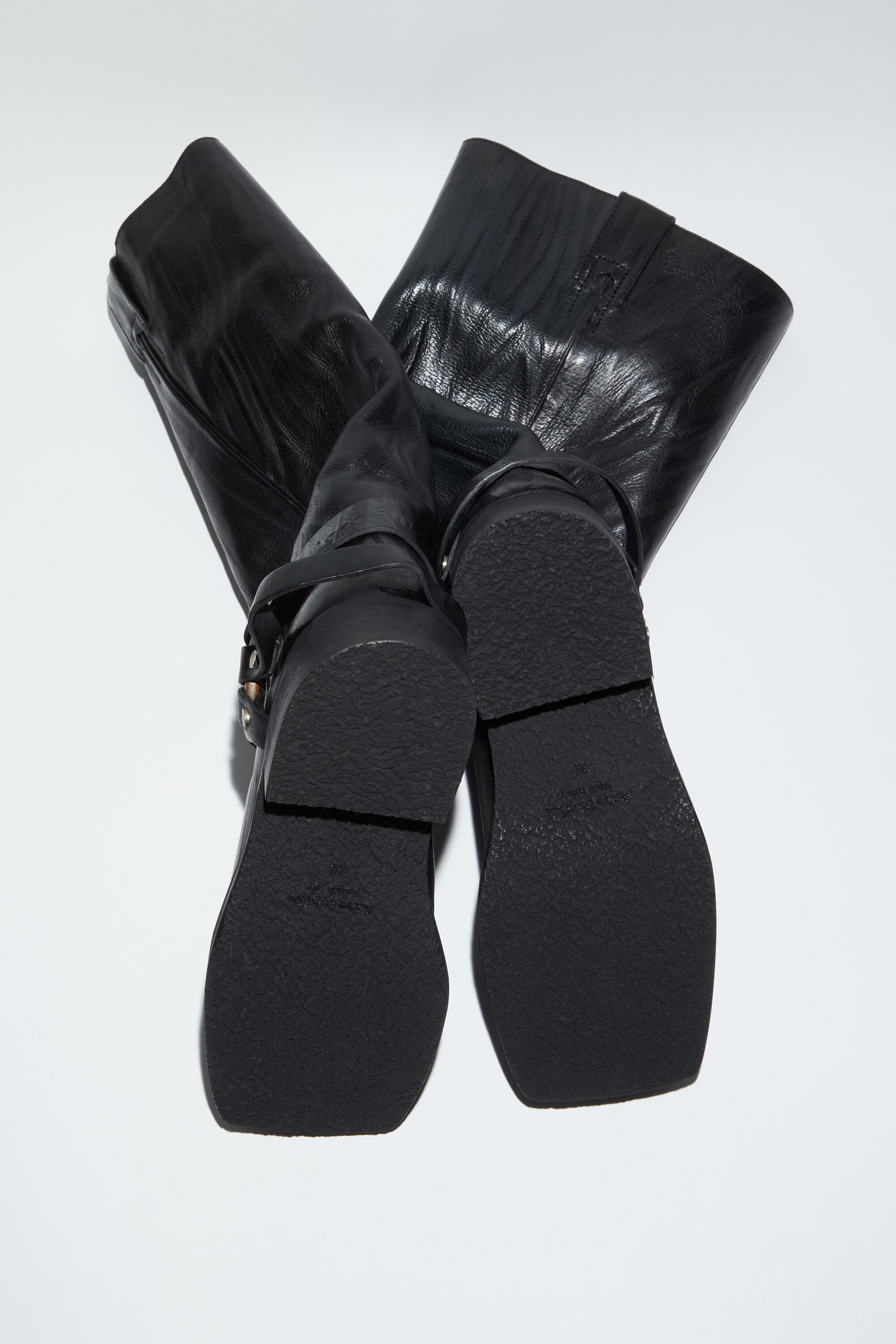 Acne Studios - Leather buckle boots - Anthracite grey