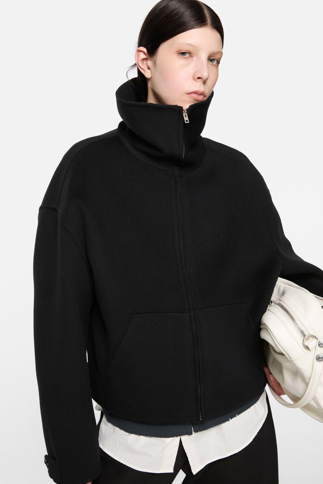 Wool zip jacket, Black, 2000x
