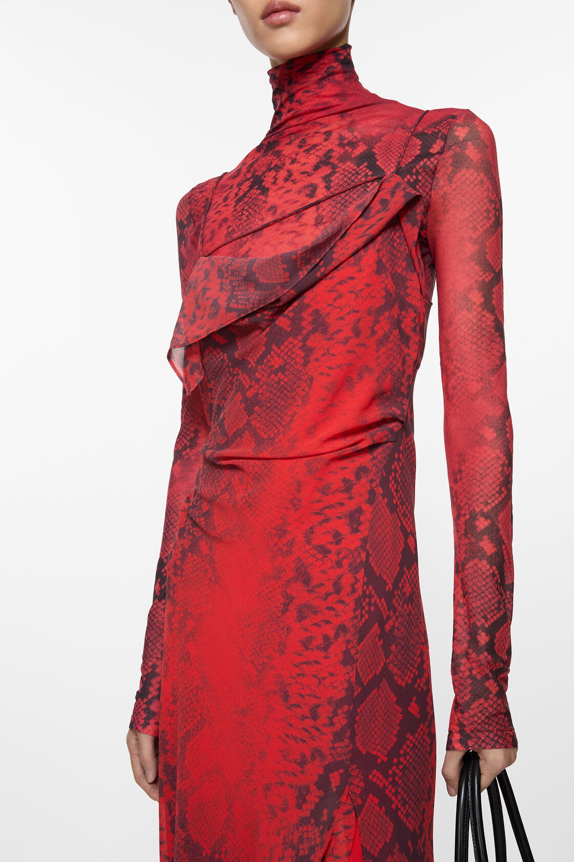 Ruffle strap dress, Fire red, 2000x