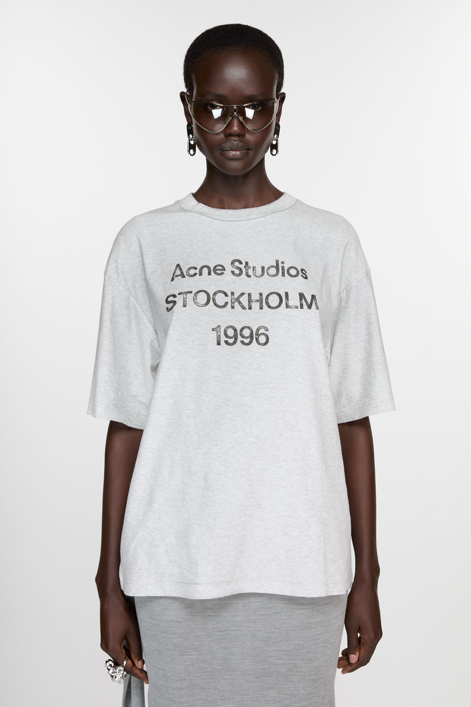 Acne Studios - Sprayed logo t-shirt - Pale Grey Melange