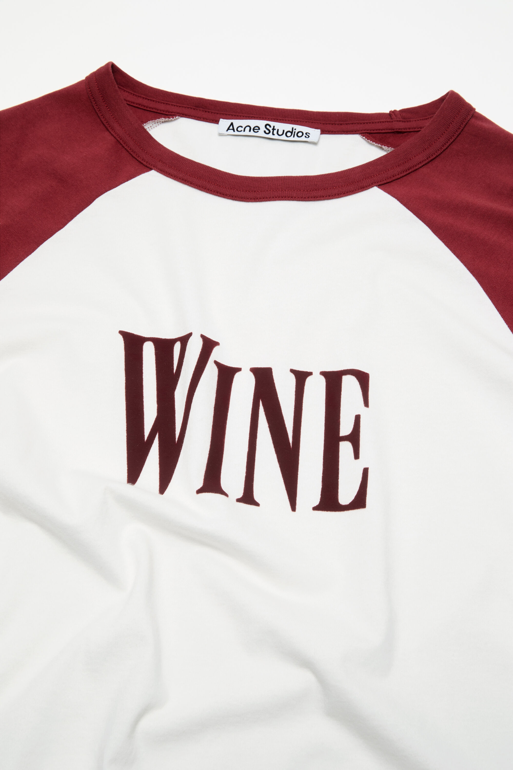 Acne Studios - Wine graphic t-shirt - Burgundy/white