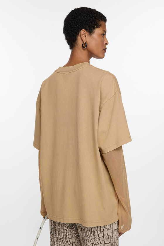 Acne Studios - レイヤードプリントTシャツ - サンドベージュ