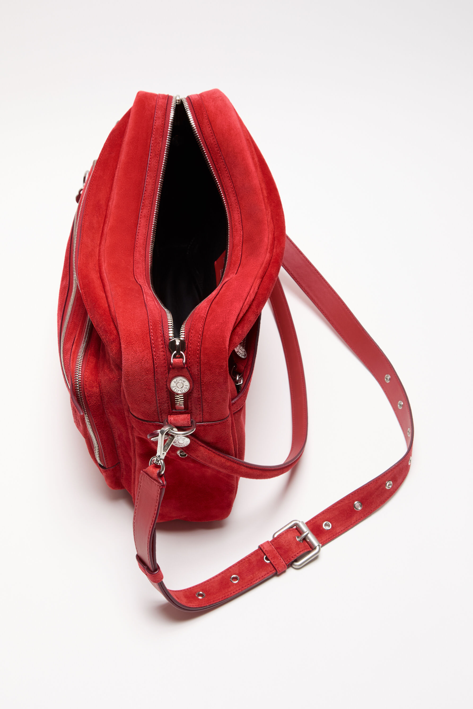 Acne Studios - Camero Camera Suede Shoulder Bag - Fire red