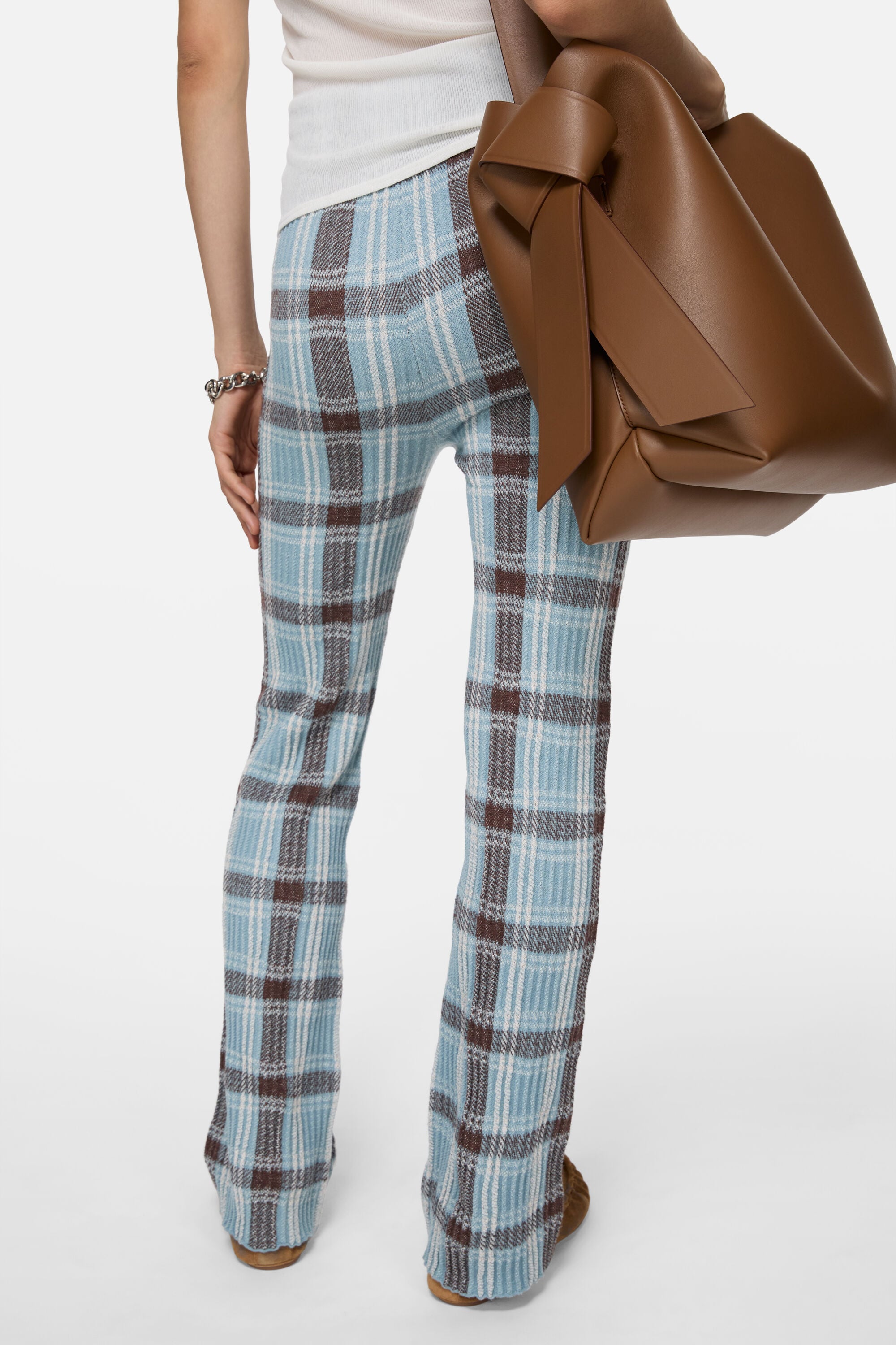 Acne Studios - Fitted wool trousers - Blue/brown