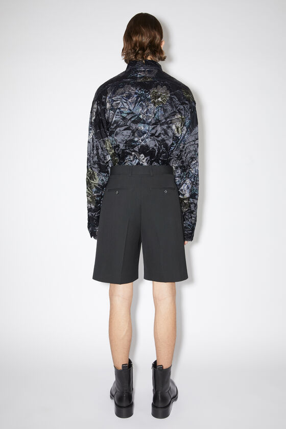LOUIS VUITTON Mini Monogram Silk Blend Tailored Shorts Black. Size 50