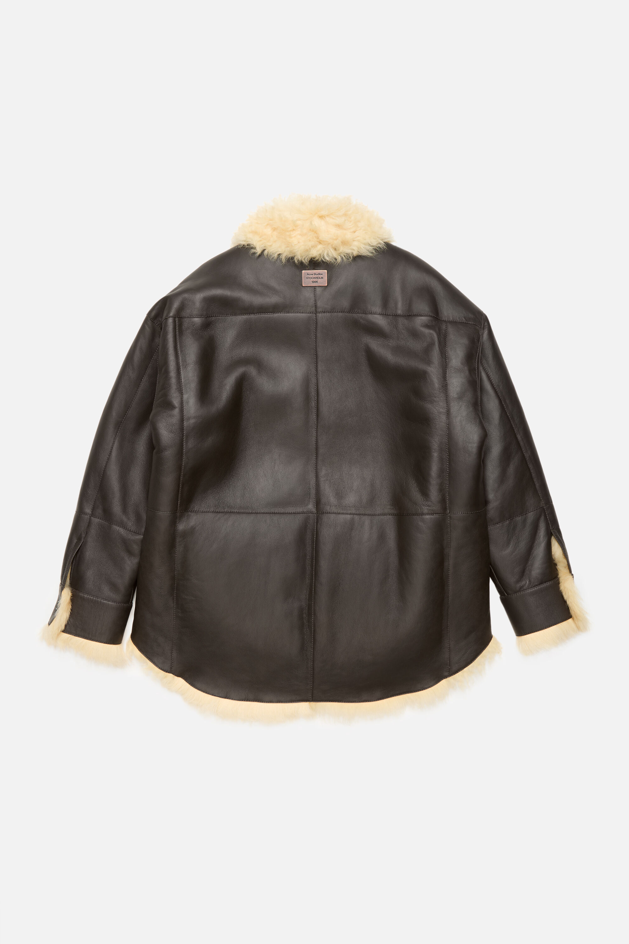 Acne Studios - Shearling shirt jacket - Coffee brown/pale yellow