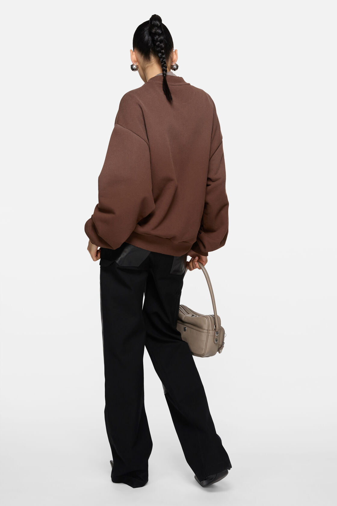 Zip logo sweater, Chocolate brown, 2000x