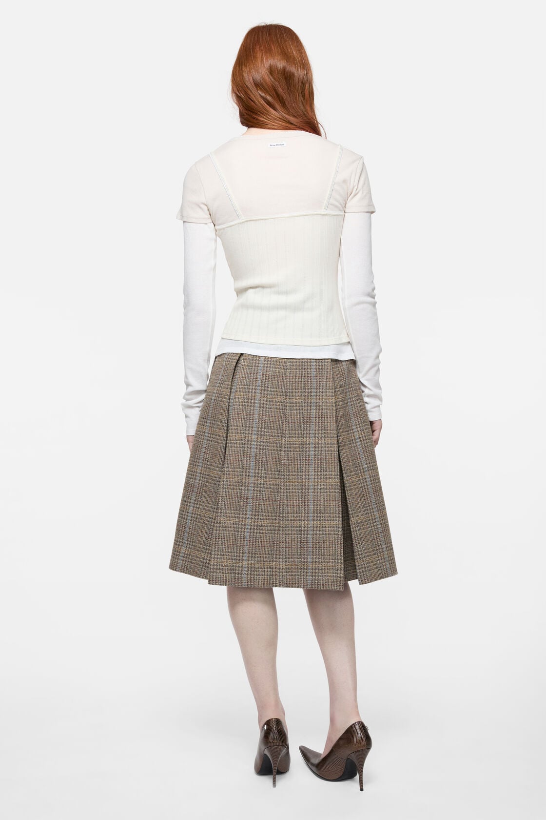 Layered jersey shirt with bow, White/Off White, 2000x