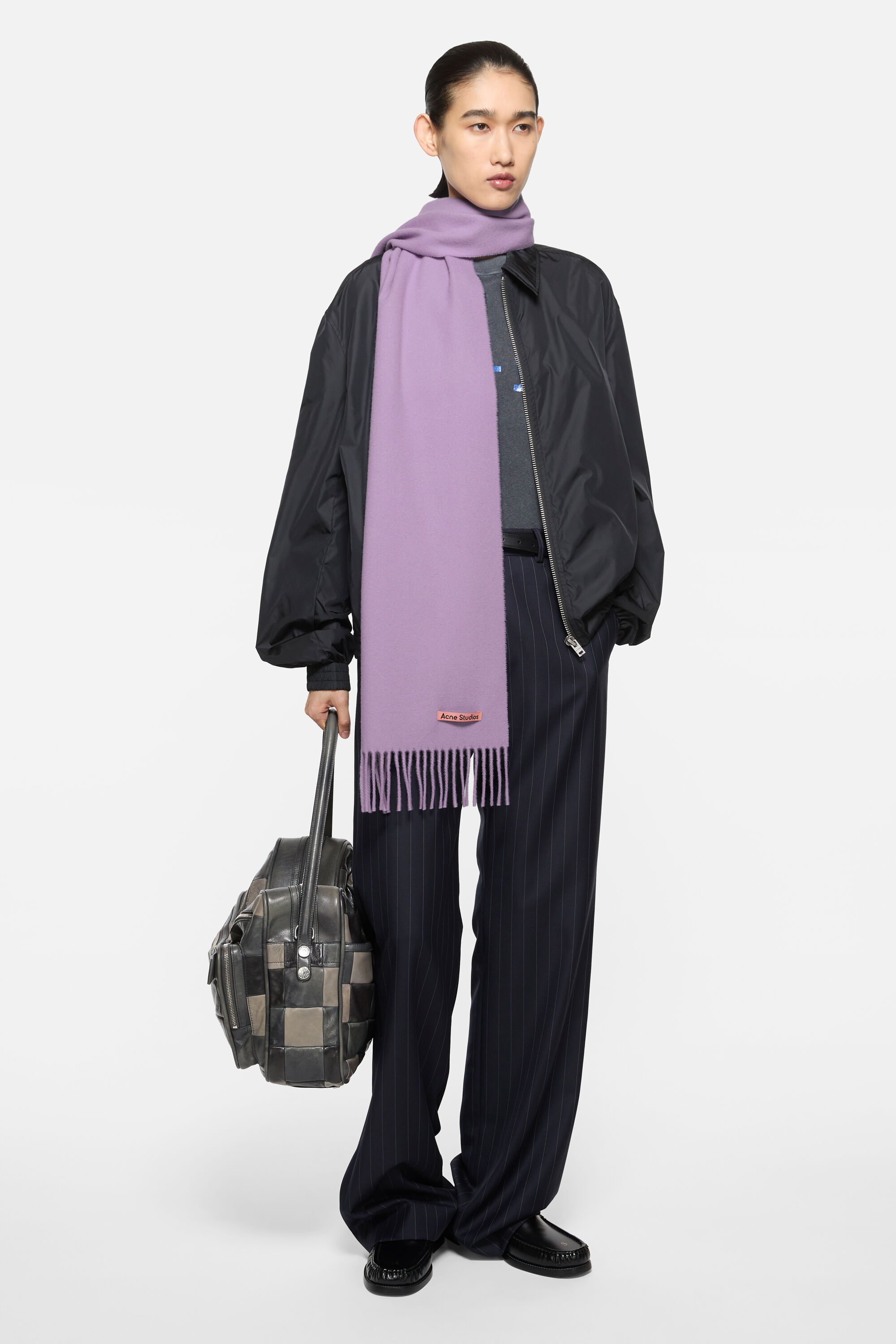 Acne Studios - フリンジウールスカーフ - スキニー - Lilac