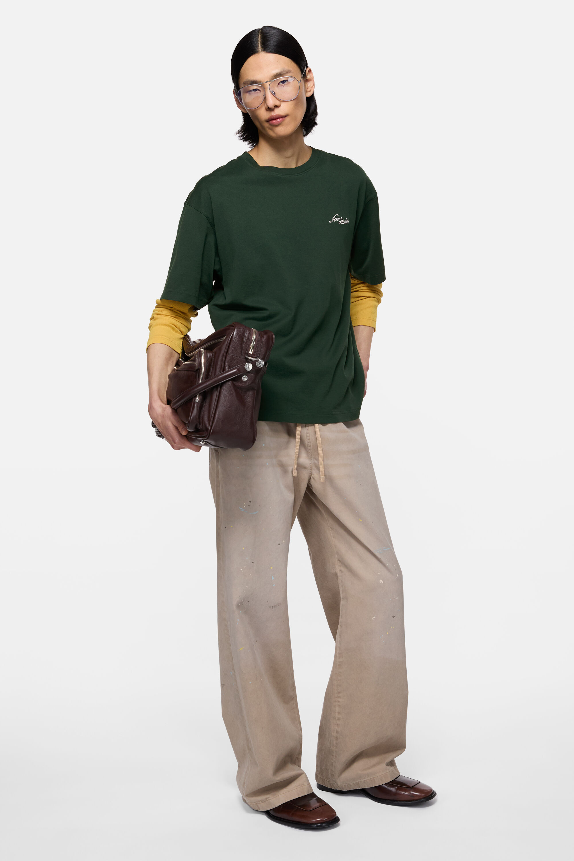【激レア】Acne Studiosサッカージャージ Tシャツ長袖アクネ Acne Studios - ロゴ入りジャージーTシャツ - ダークグリーン