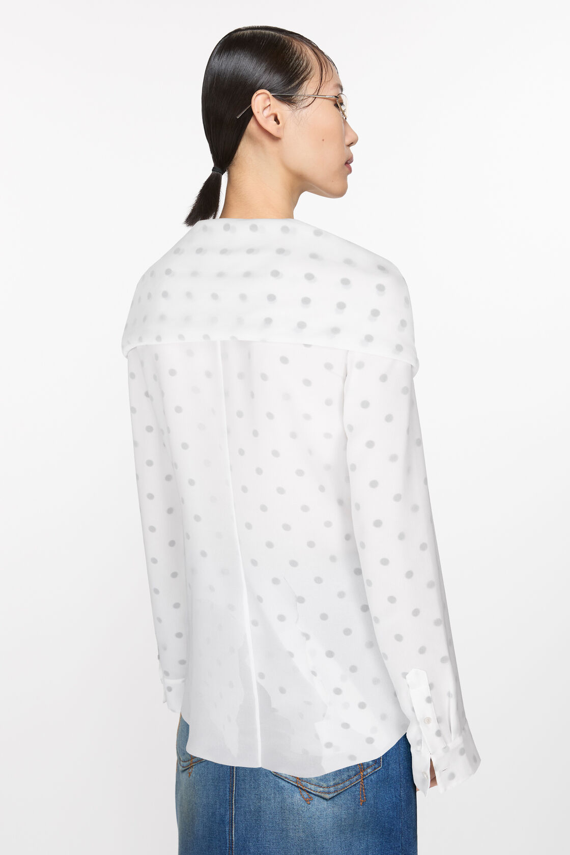 Layered blouse, Black/white, 2000x