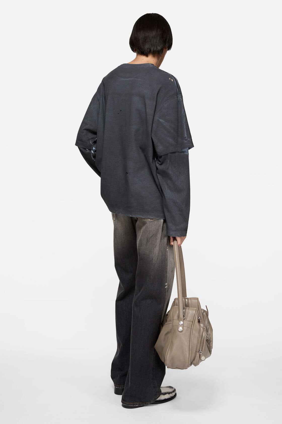 Layered logo t-shirt, Black, 2000x