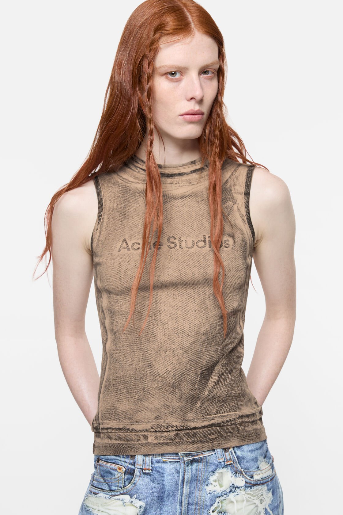 Layered logo tank top, Pumpkin orange, 2000x