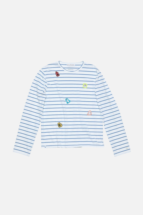 Long sleeve t-shirt - Acne Studios x Moomin, White/blue, 2000x