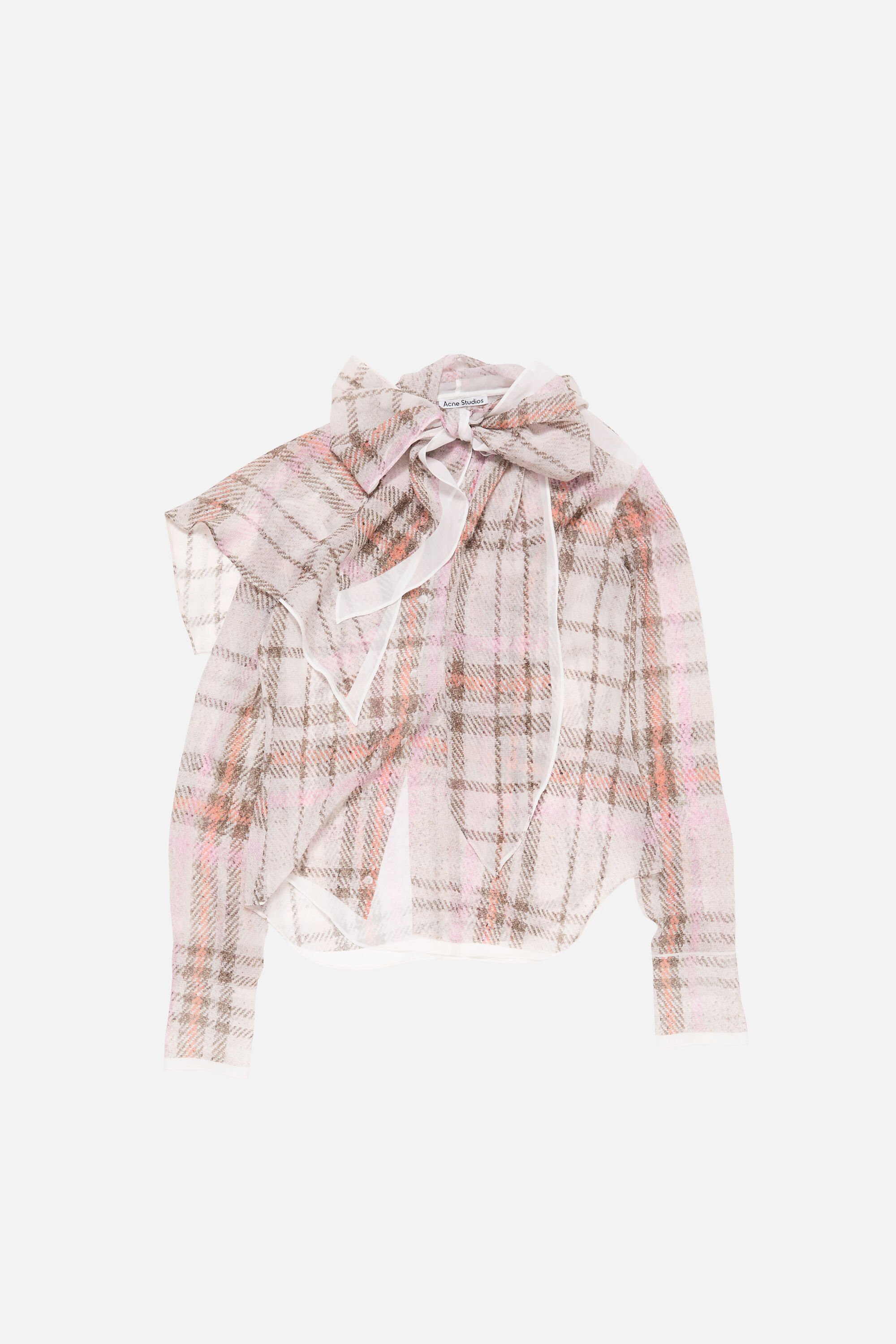 Acne Studios - プリントシルクブラウス - グレー/ピンク