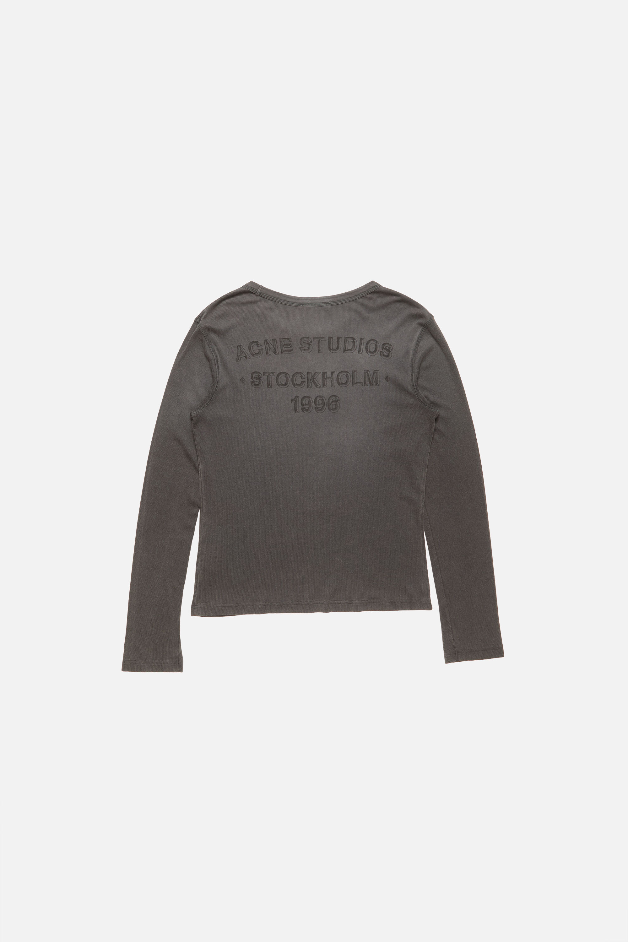 Acne Studios - スプレー加工ロゴTシャツ - フェイデッドブラック