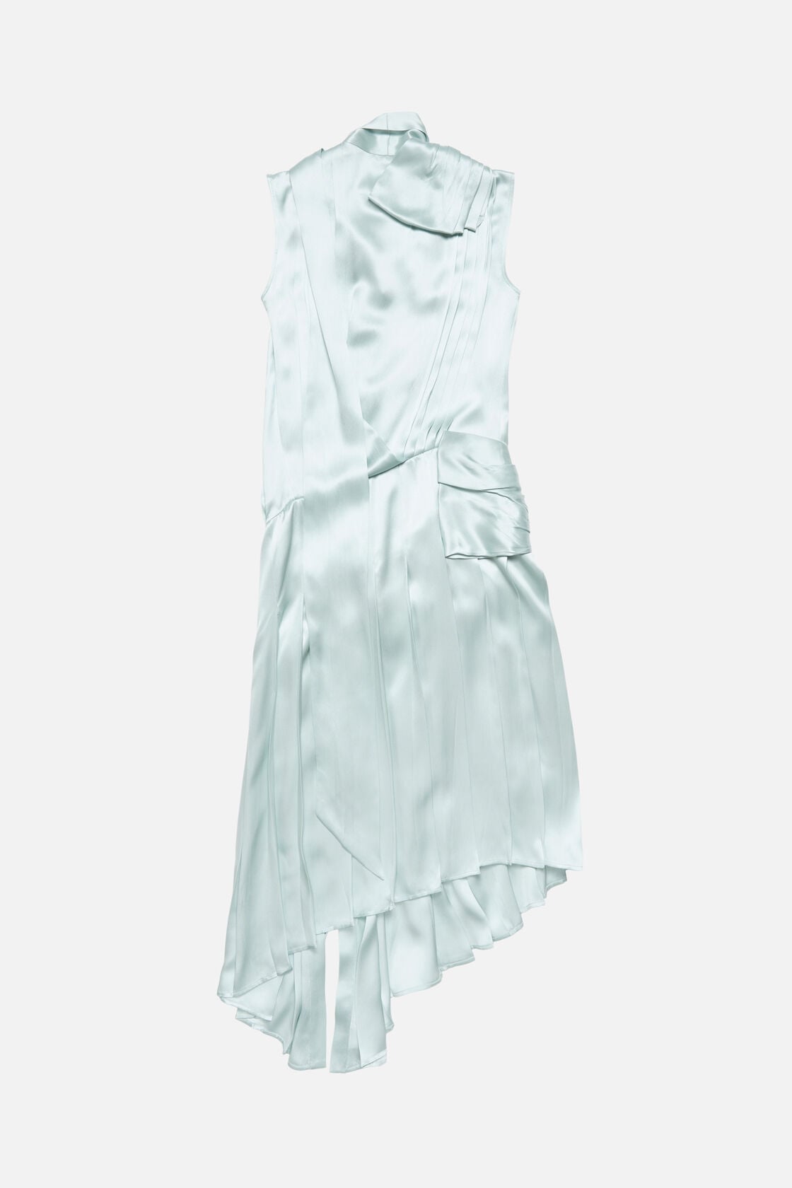 Silk dress with bows, Aqua blue, 2000x