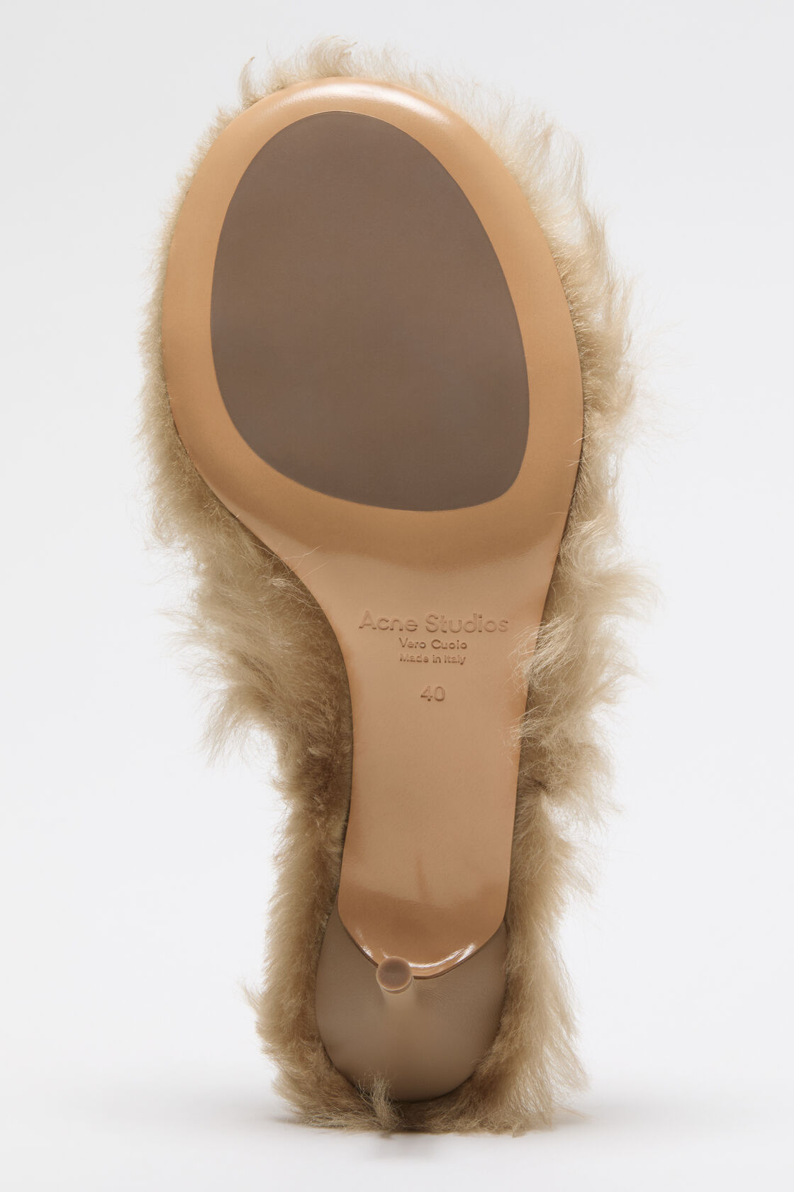 Furry kitten heel sandals, Biscuit beige, 2000x