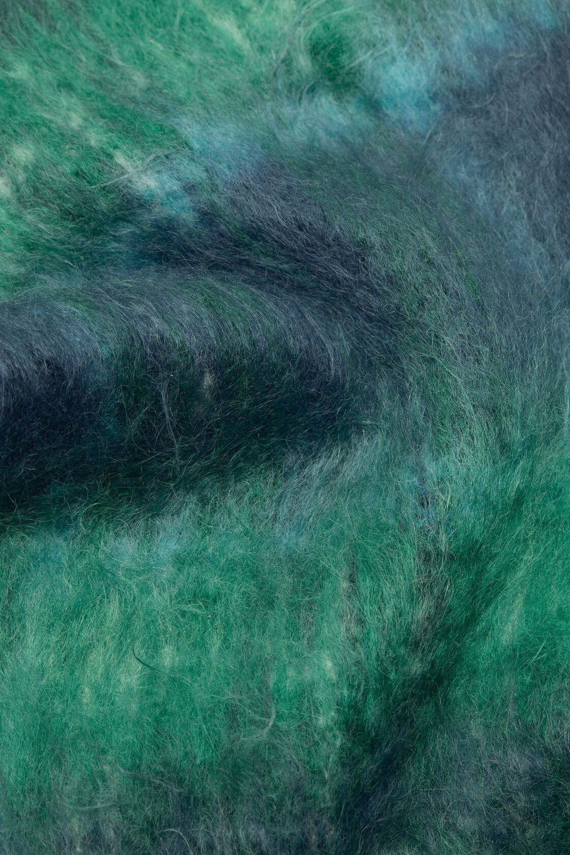 モヘアチェックスカーフ, ブルー/グリーン, 2000x