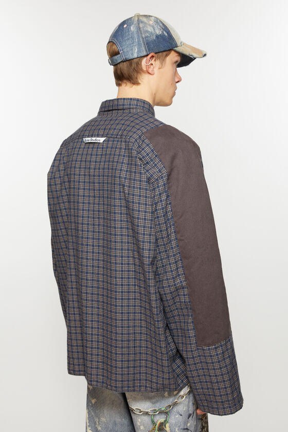 Acne Studios - Check button-up shirt - Black/Navy