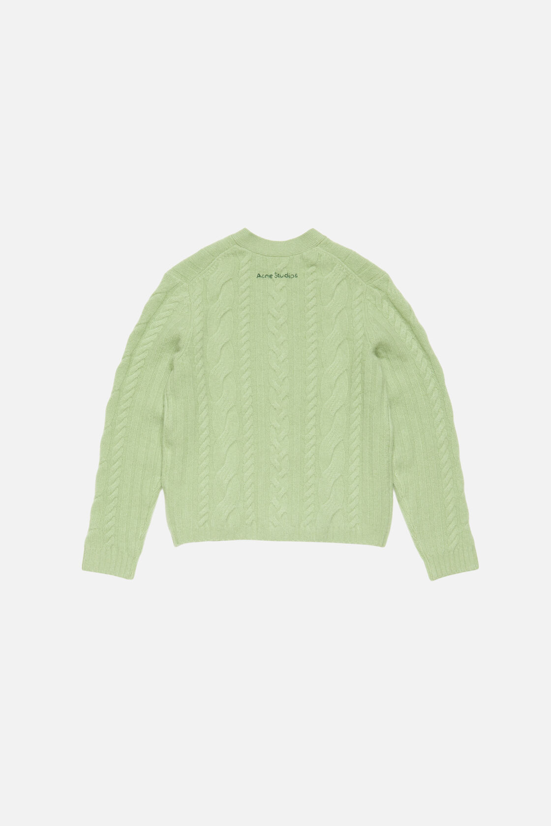 Cashmere Cable-Knit Cardigan, Sage green, 2000x