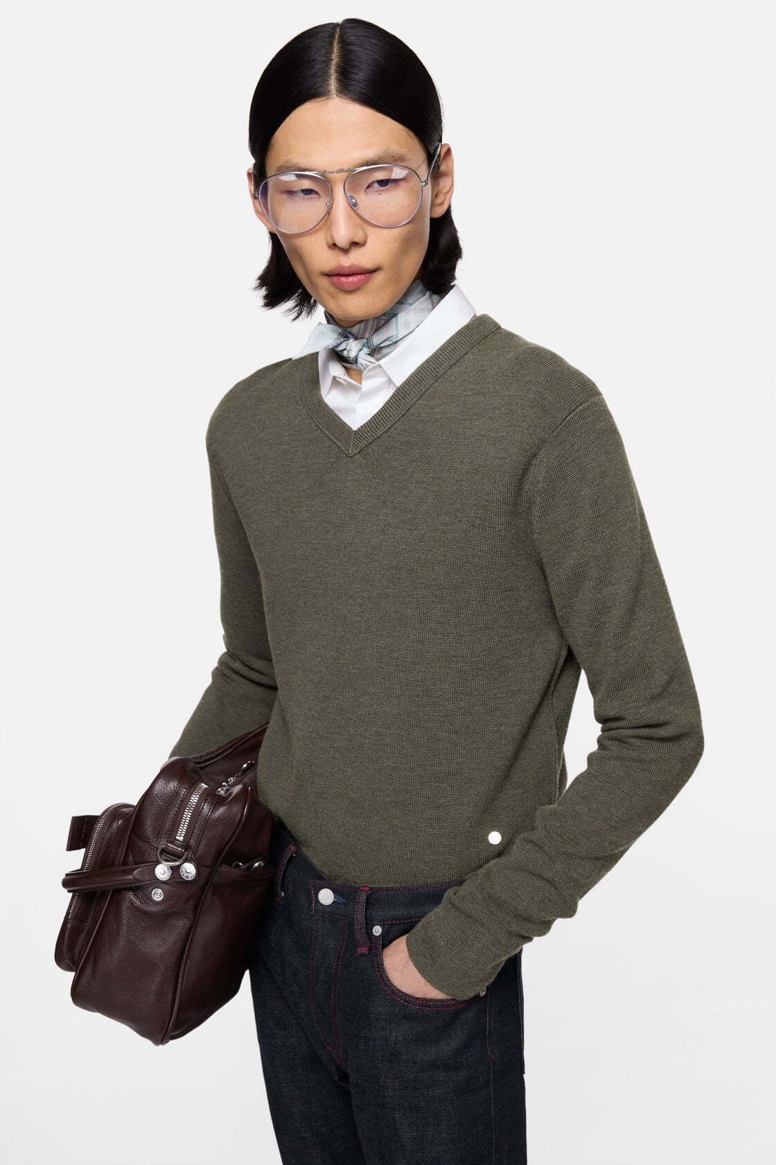 Merino wool sweater, Cedar green, 2000x