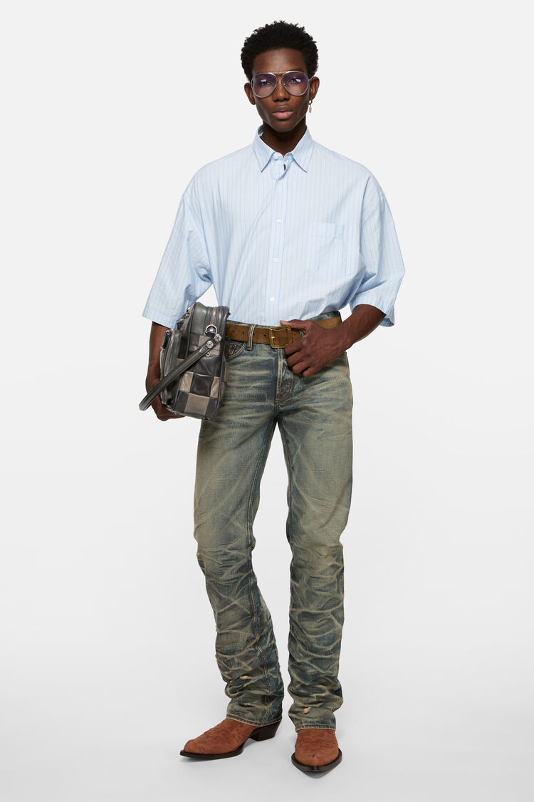 Striped poplin shirt
