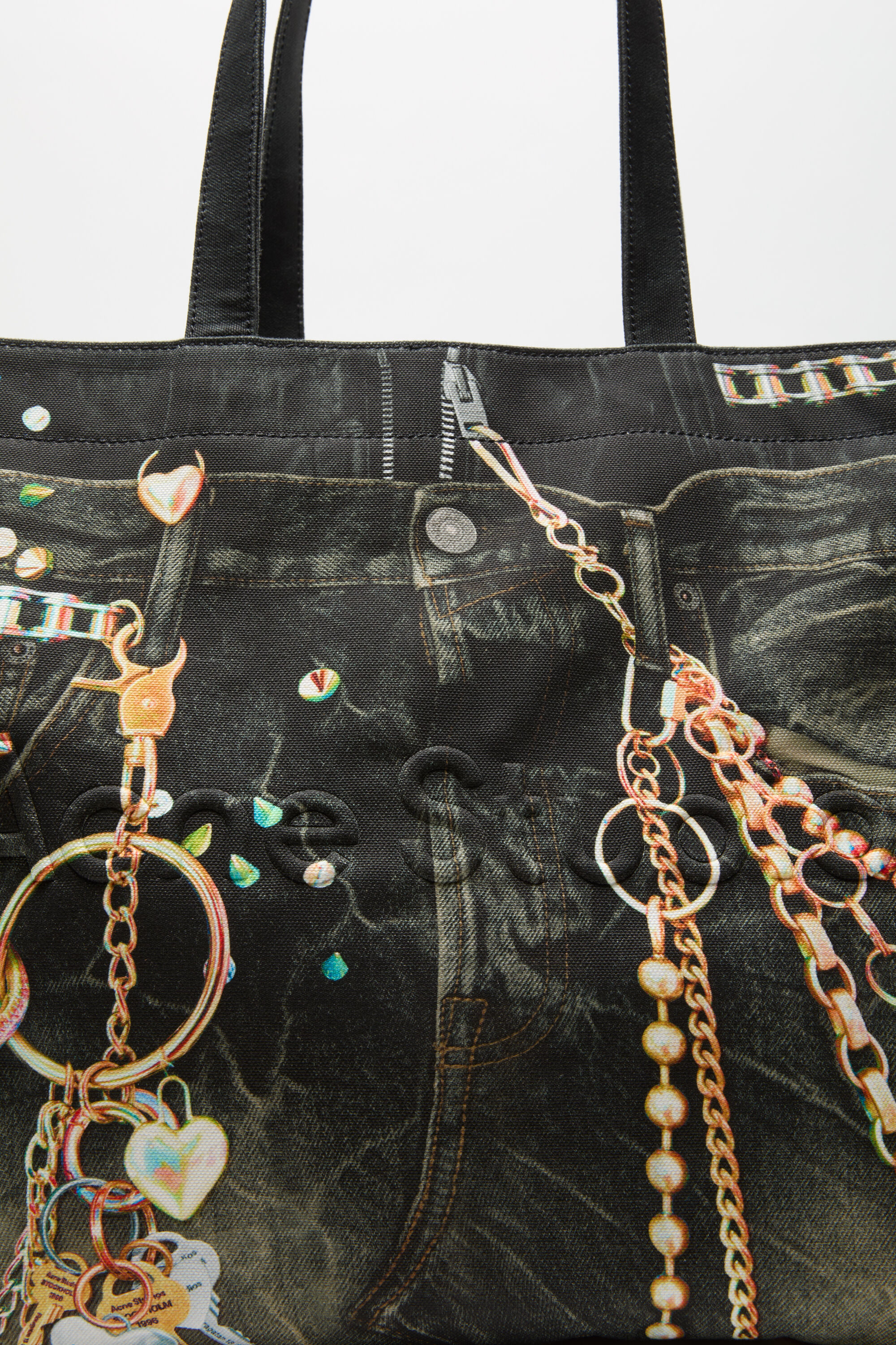 Acne Studios ボディバック Acne Studios - Trompe-l'œil tote - Black/multi