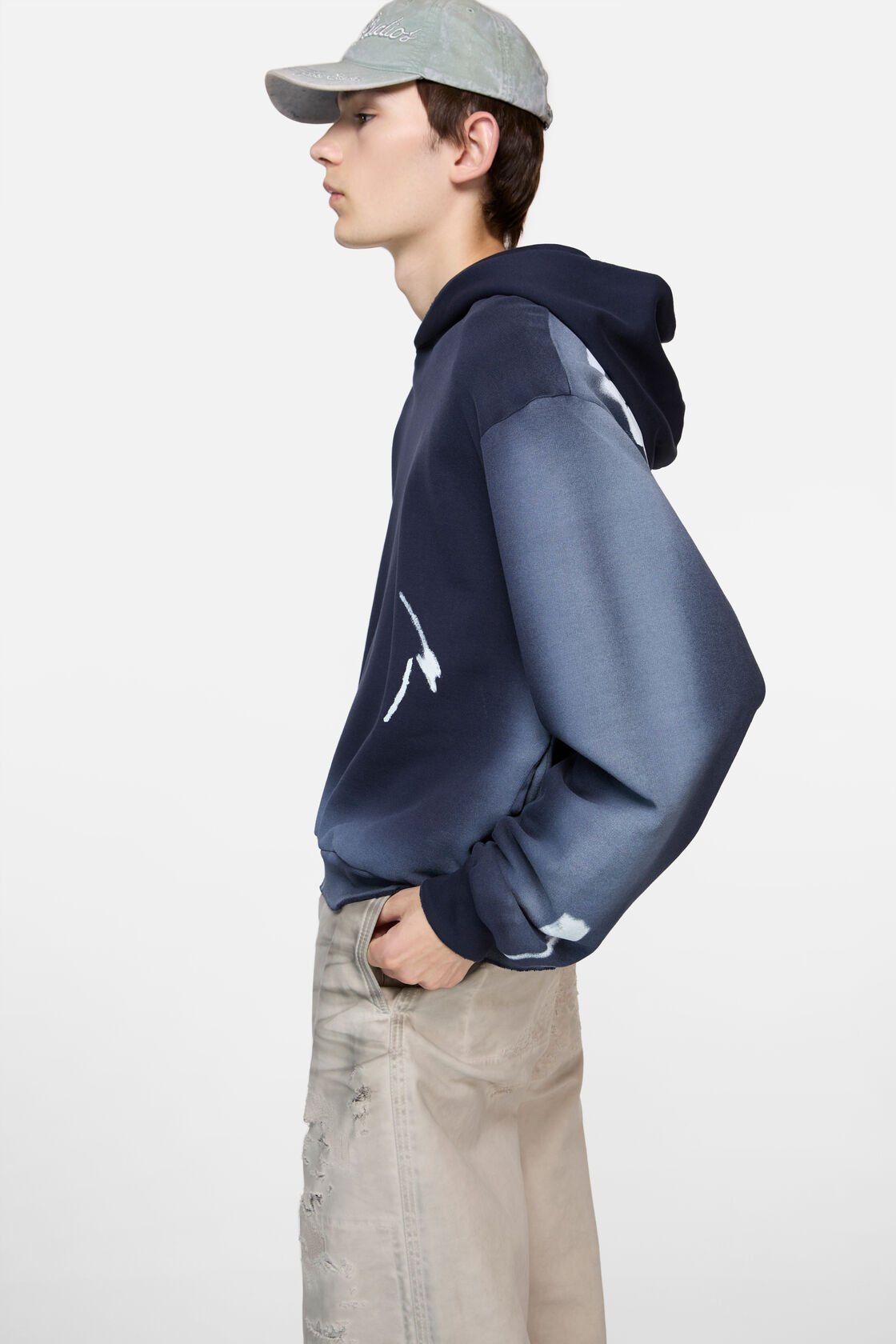 Hooded logo sweater, Navy blue, 2000x