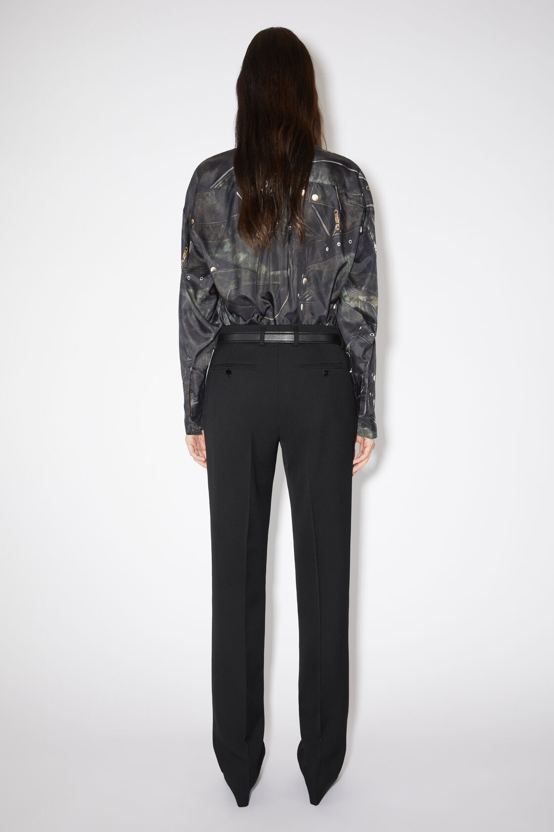 Narrow tailored trousers, Black, 2000x