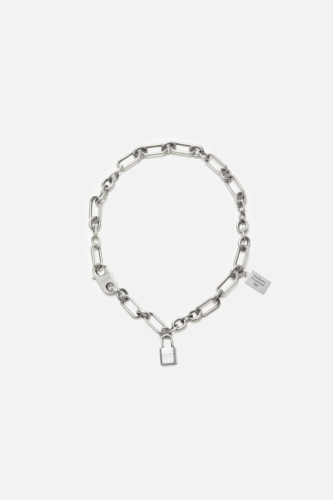 Padlock chain necklace, Vintage silver, 2000x