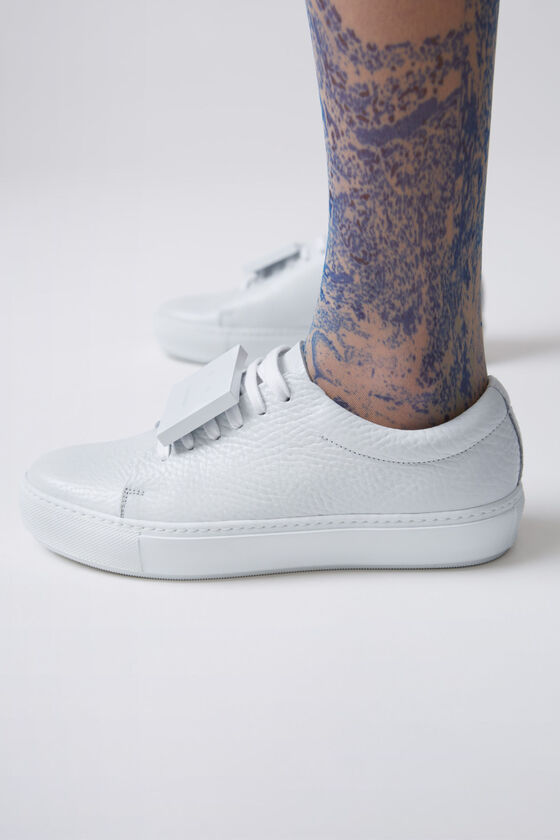 Acne - Grain leather sneakers - White